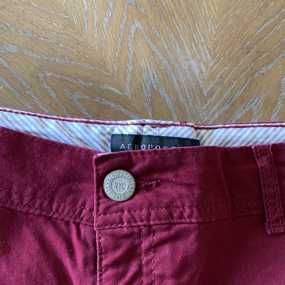 Aeropostale Size 10 Cotton Wine Colored Midi Shorts - Picture 2 of 5
